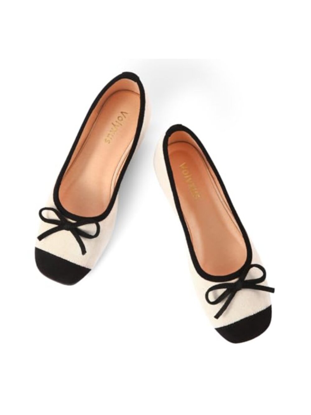 Women's Ballet Flats Cap Toe Bow Slip On Comfort Square Toe Dressy